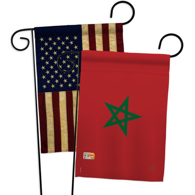 Ensemble de drapeaux décoratifs en polyester 2 faces 19 x 13 po 2 pièces morocco impressions
