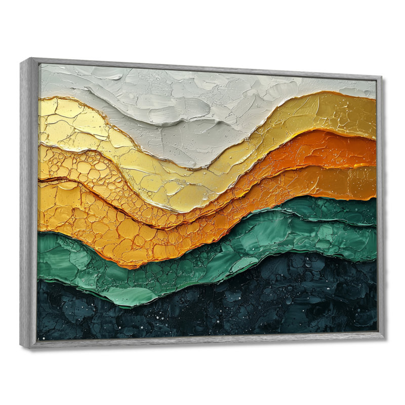 Widcombe Emerald Drift of Transitional Passage Of Time III - Art mural transitionnel, H 34 po x l 44 po, Cadre flottant