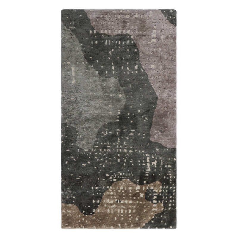 Rug & Kilim’S Modern Abstract Rug In Gray And Beige-Brown Tones “City Lights”