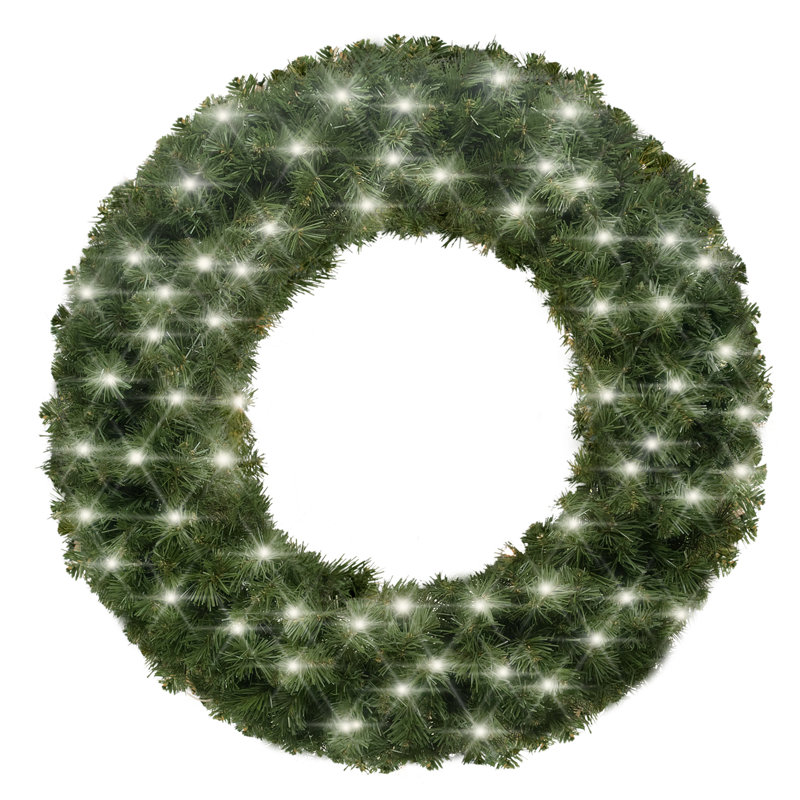 Couronne lumineuse en PVC, 36 po, Blanc chaud