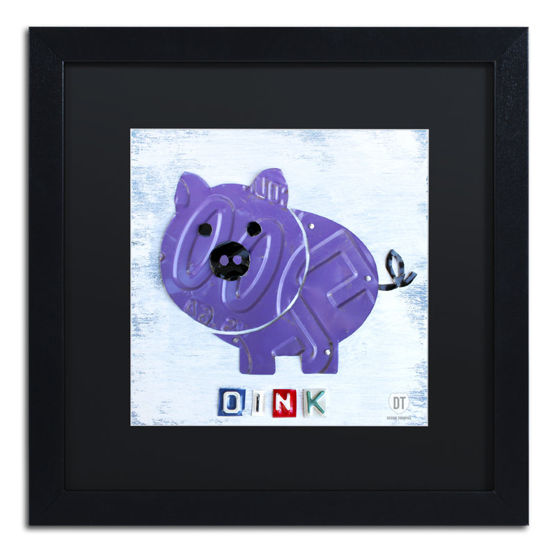 « oink the porc », art encadré Ammara, H 16 po x l 16 po x P 0,5 po