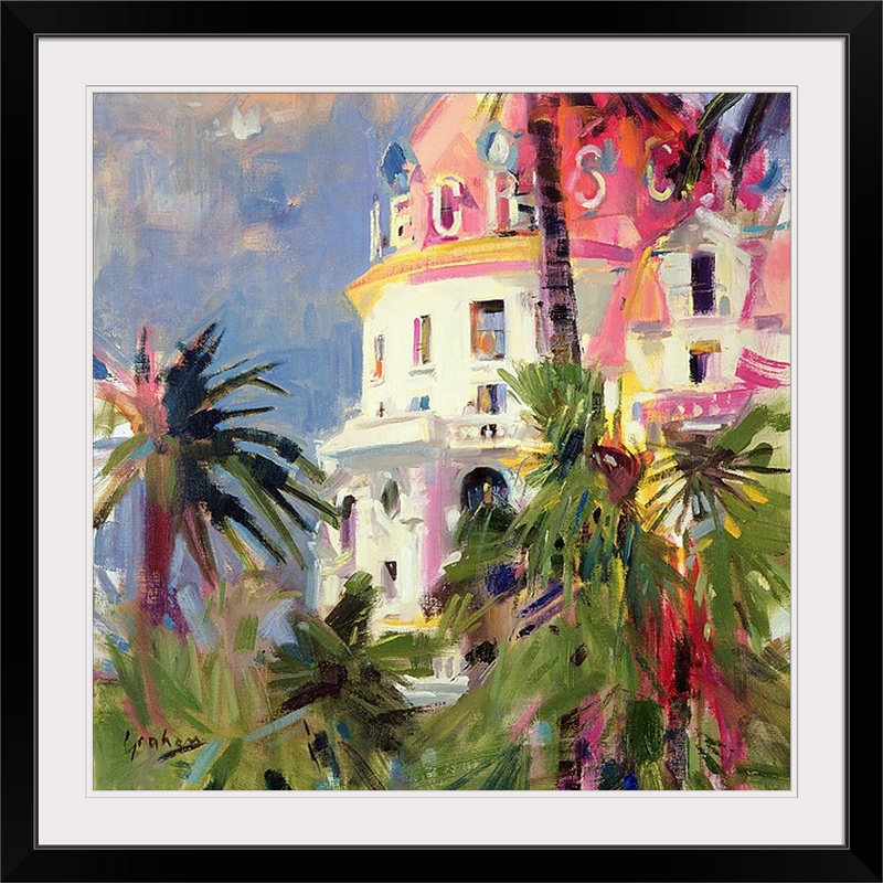 «Anjuman Riviera Terrace, 2002» par Peter Graham, reproduction d'art, H 38 po x l 38 po x P 1 po, Cadre noir
