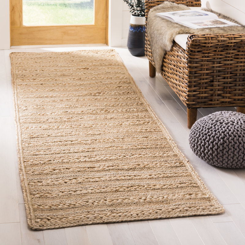 Arlette Natural Fiber Hand Woven Jute Solid Color Rug, Runner 2'6" x 8'