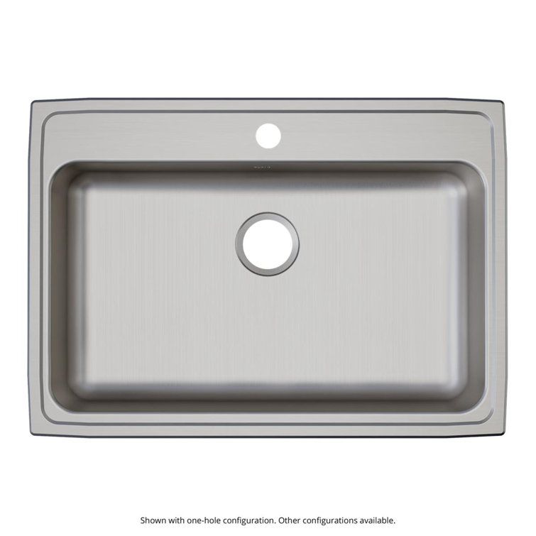 Elkay Lustertone Classic Stainless Steel 31" L x 22" W Drop-In Kitchen Sink