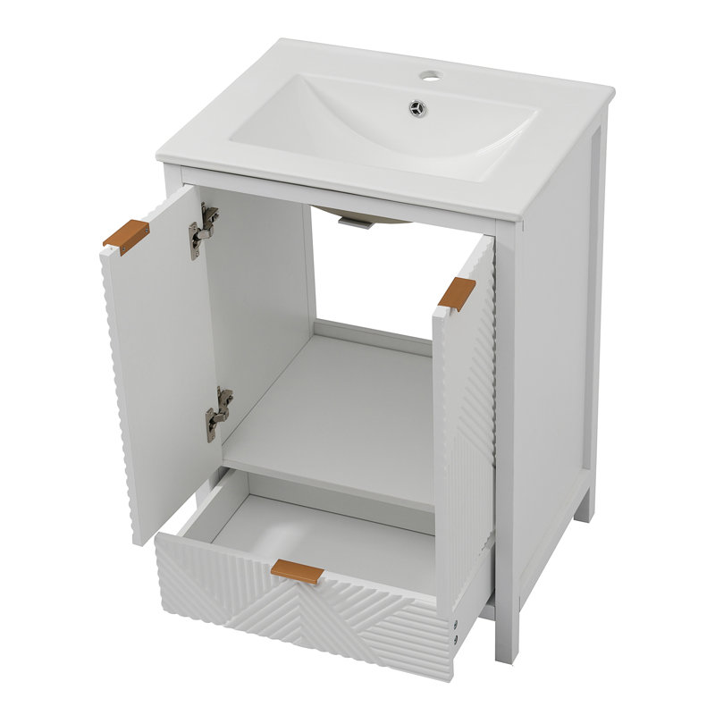Meuble-lavabo 24 po avec lavabo, Blanc