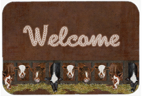 Tapis d’accueil en verre à caroline pour les trésors de vache