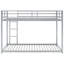 Lit superposé simple au-dessus d'un lit simple en métal avec structure robuste, barrière de sécurité et échelle intégrée pour les petits espaces-669702183