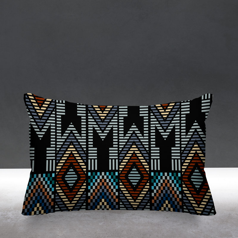 Outdoor Rectangular Pillow Cover & Insert, Black