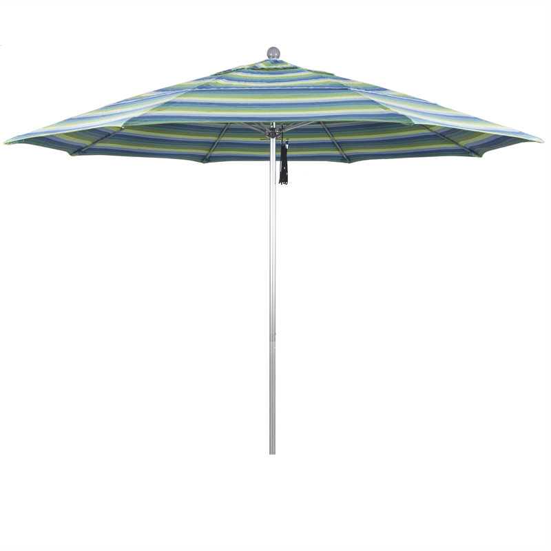 Parasol de marché 11 pi Silva, Bronze, Sunbrella® bord de mer Séville rayé