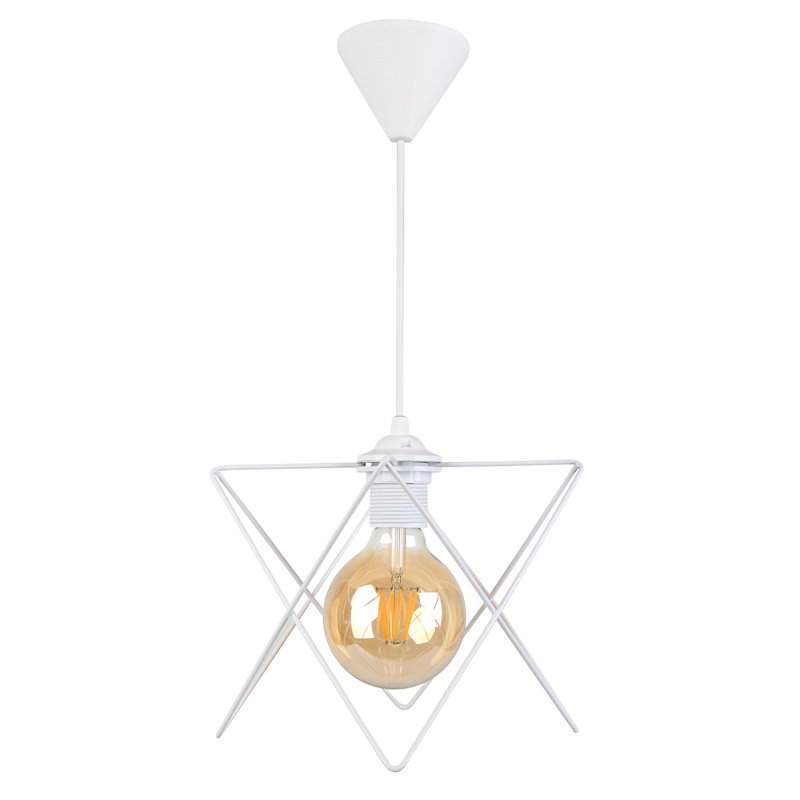 Luminaire suspendu géométrique 1 lumière Chouinard, Blanc