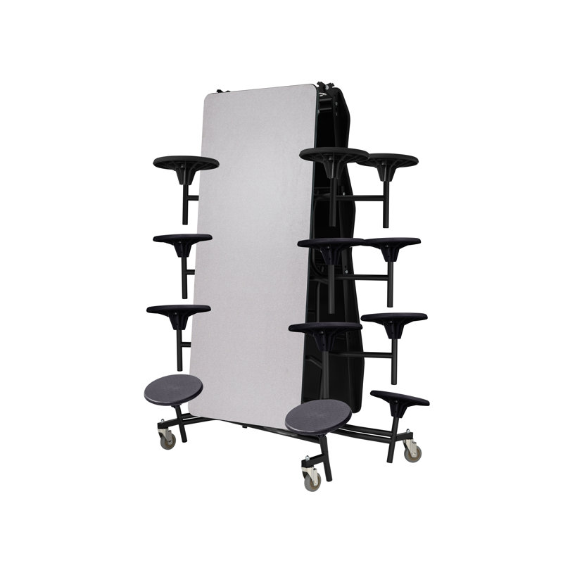 Table de cafétéria rectangulaire 145" x 59", Noir