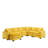 Modern U Shaped 6-Seat Sectional Sofa Couch With One Ottoman And Three Toss Pillows-1012973078