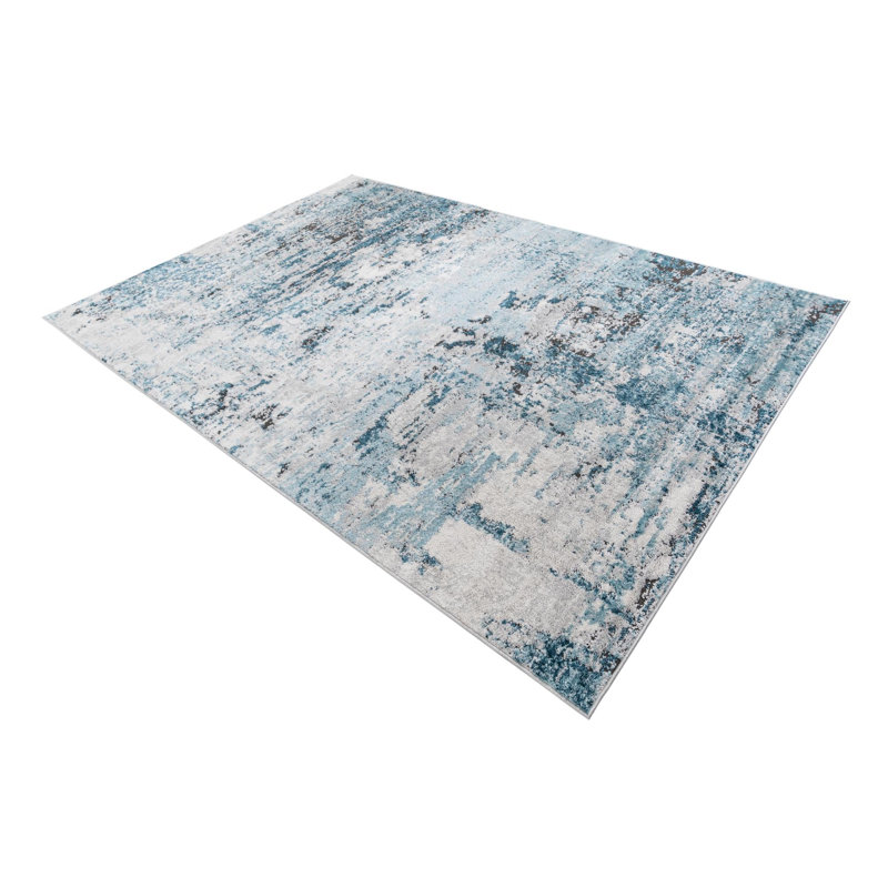 Tapis bleu / gris Sumiko, Rectangle 6 pi 1 po x 9 pi