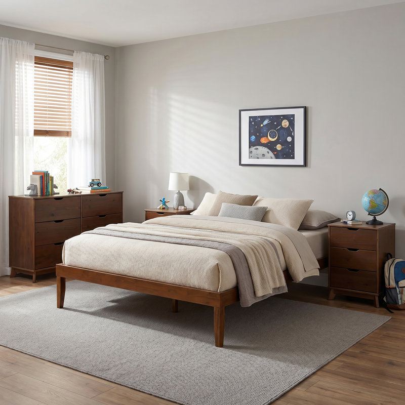 Marialana 4 Piece Bedroom Set, Walnut, King