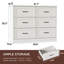 Commode 6 tiroirs avec station de charge pour chambre à coucher-97847904