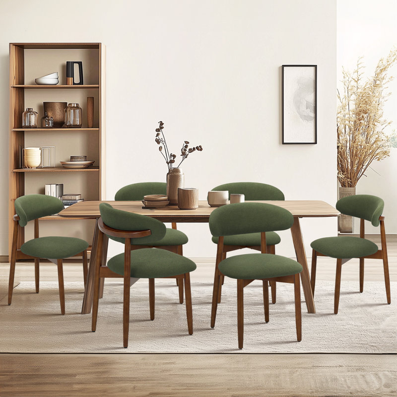 Chaise d'appoint rembourrée en bois massif, Vert