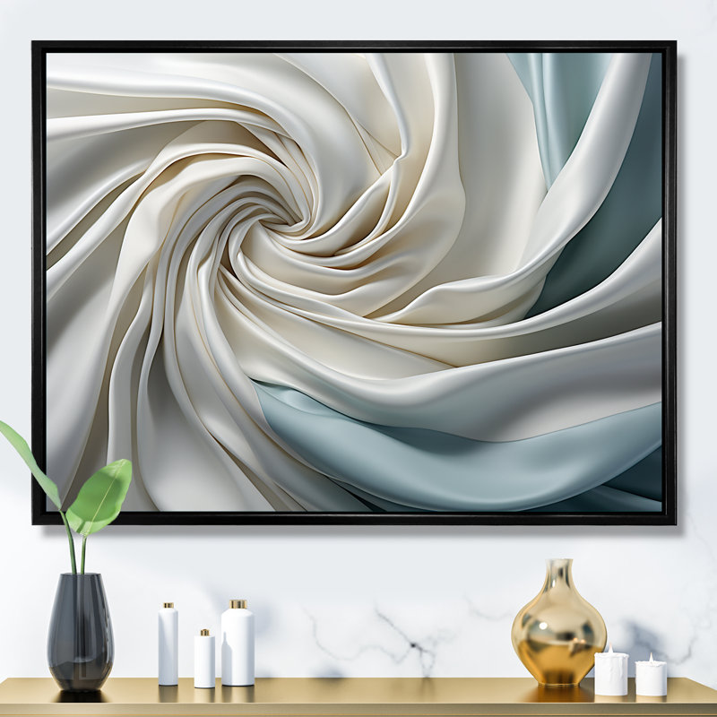 " Elegant Ellipse Spiral ", Black Floater Framed Canvas, 30" H x 40" W x 1.5" D
