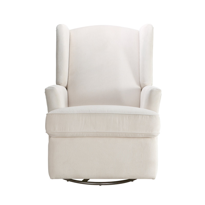 Swivel Reclining Glider, Ivory Corduroy