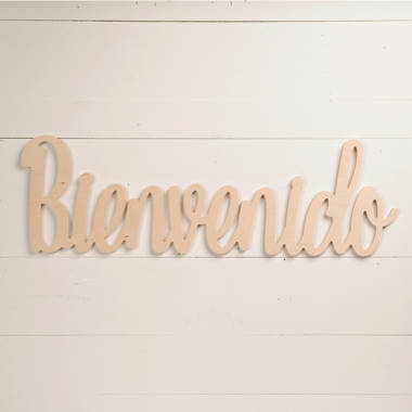 Bienvenido Unfinished Wood Word Cutout Spanish Welcome Sign 