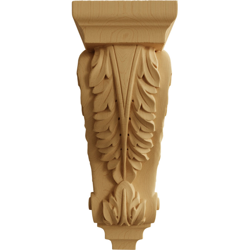 Grand corbeau en bois d'acanthe, l 5 po x P 7 po x H 14 po, aulne (paquet de 4), Brun, H 14 po x l 5 po x P 7 po