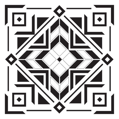 Motif bohème d'inspiration amérindienne - peinture sur toile tendue