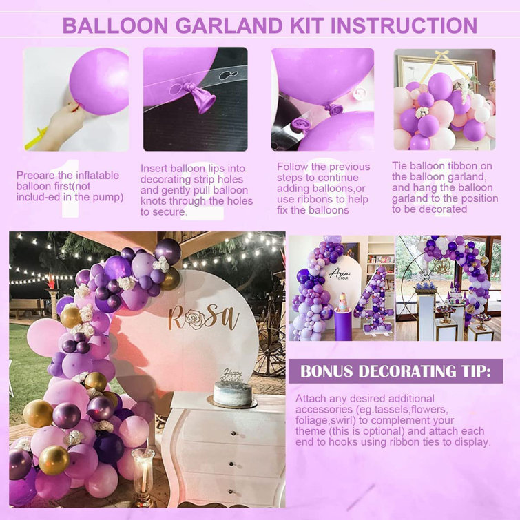 Kit de Guirlande de Ballon Rose,MMTX 118 Pièces Décorations de