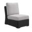Fauteuil modulaire d'extérieur sans accoudoirs Tira, osier tissé noir, gris Nuvella