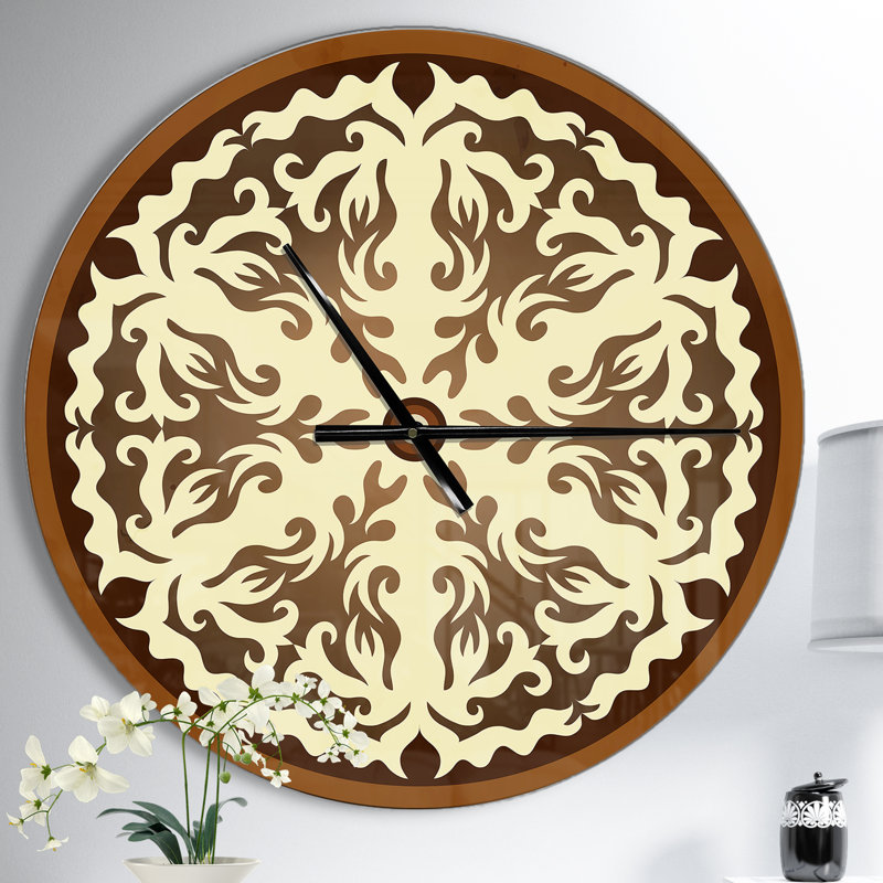 Orienta chocolat Mandala - horloge murale moderne, Moyen