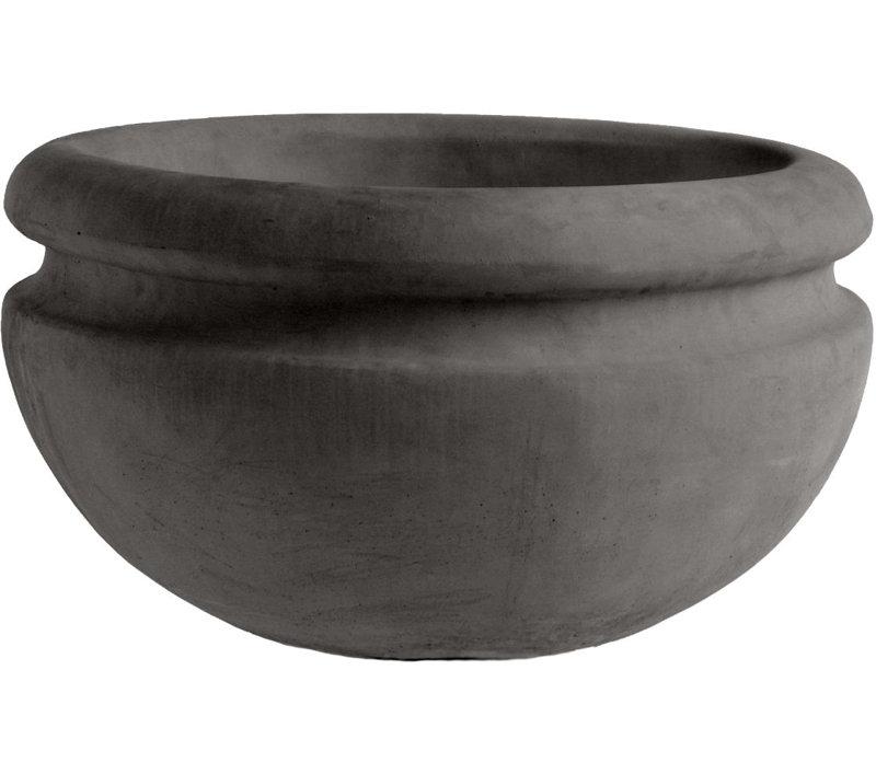 Pot à fleurs à rebord bas 25 po - Finition naturelle - Graphite