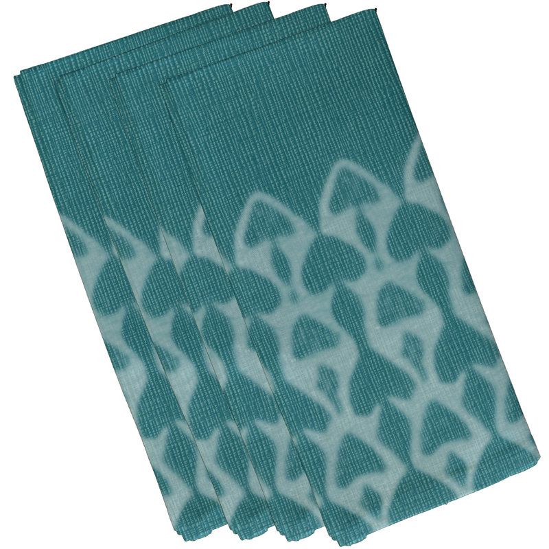 Sequence Watermark 4 Piece Napkin Set, Teal