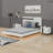 Modern High Gloss 3-Piece Bedroom Set Floating Bed Frame Platform Bed With LED Light & 2 Nightstands