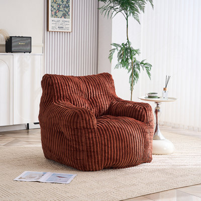 Fauteuil à billes en velours côtelé moelleux rembourré d'éponge à mémoire de forme