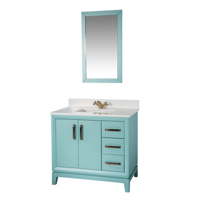Ensemble de meuble-lavabo simple 35,4 po avec miroir Chanais