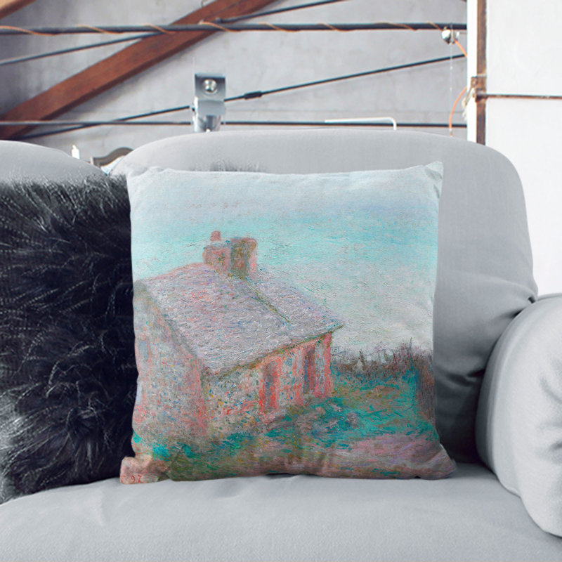 House At Varengeville Square Throw Cushion, 55cm H x 55cm W x 20cm D, Black