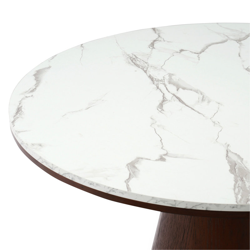 Table de salle à manger Retro Retro, Marble White / Brown