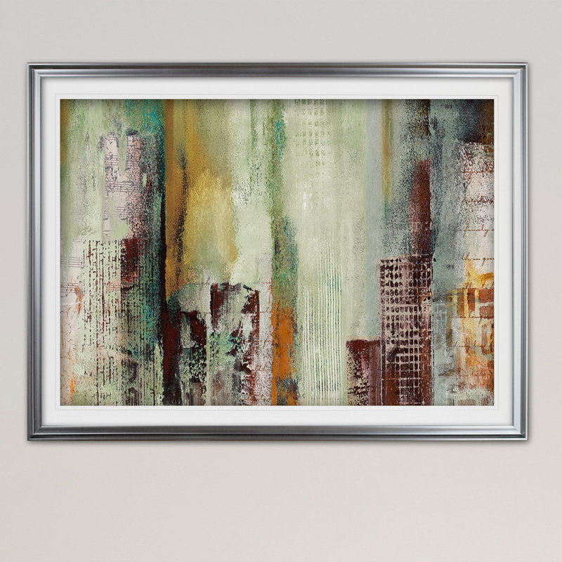 «In The City», reproduction de peinture acrylique encadrée, Argent, H 24 po x l 32 po x P 1,5 po