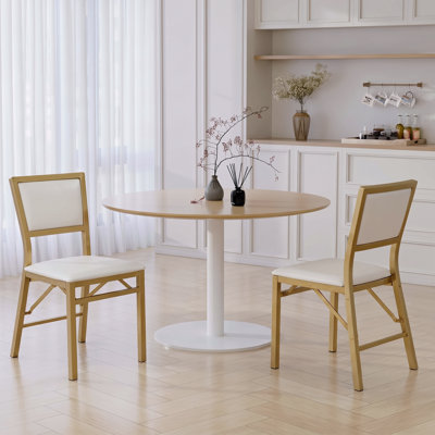 Ensemble de 2 chaises de salle à manger pliantes Ailse, chaises de cuisine sans accoudoirs avec assise rembourrée, chaises de salle à manger Parsons pliables en cuir PU pour la cuisine et le salon.