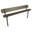Banc en bois texturé bleu pâle, perforé, 2,44 m, avec dossier, à encastrer-1606304406-1606304407