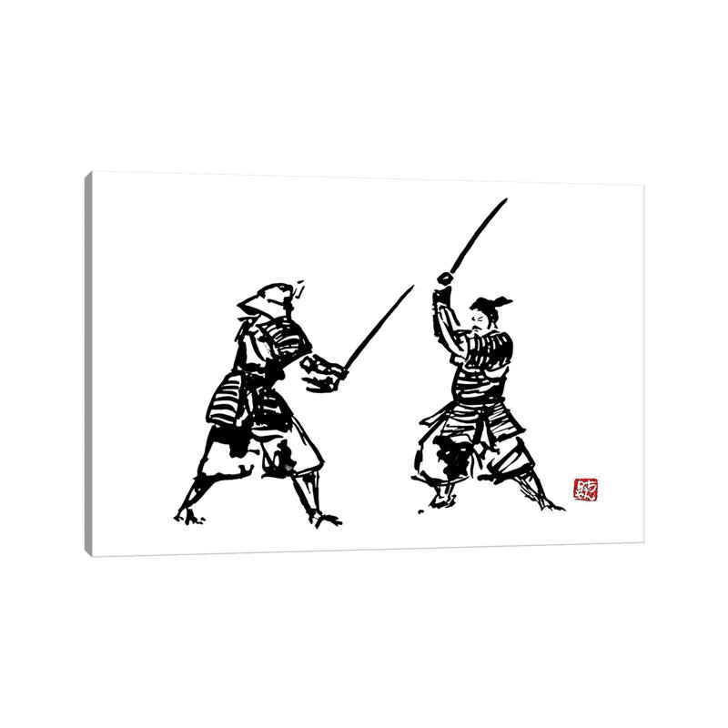 The Honor Of The Samurai II by Péchane - Print on Canvas, Wrapped Canvas, 20.32 cm H x 30.48 cm W