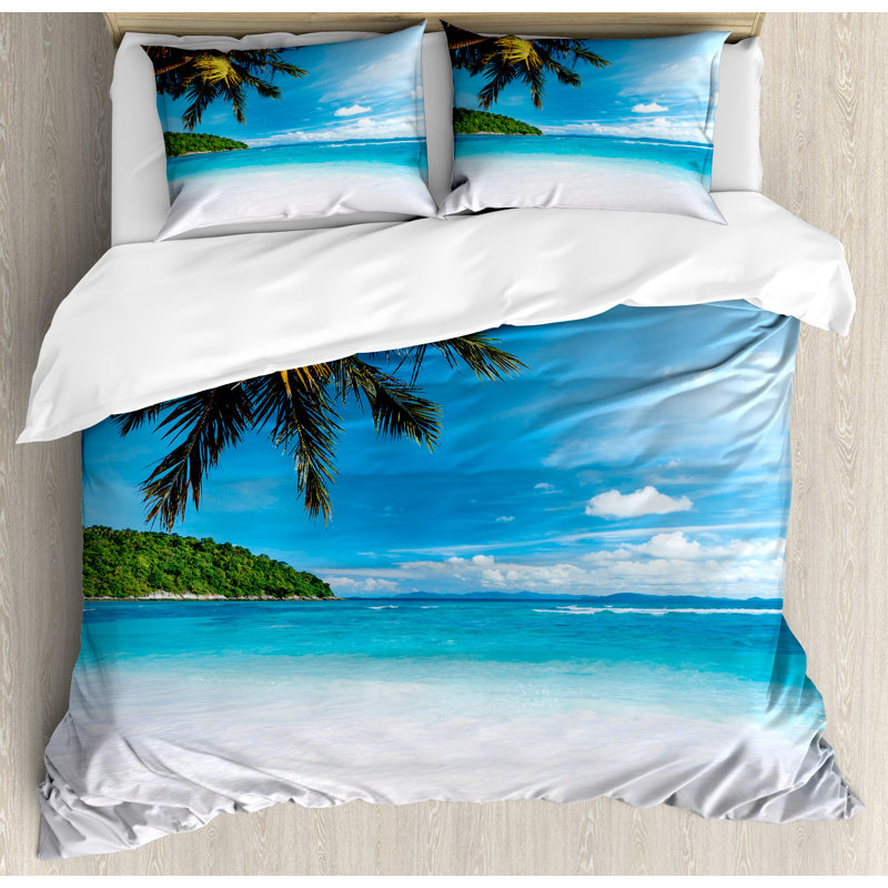 Tropical Coastal Duvet Cover, Queen