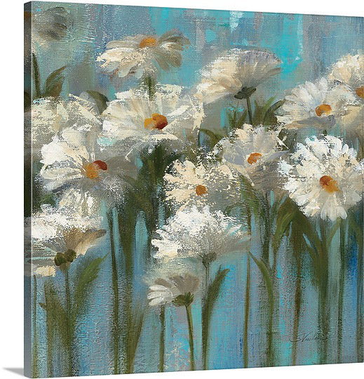 «Daisies» par Anieyah, reproduction d'art sur toile, H 16 po x l 16 po x P 1,25 po