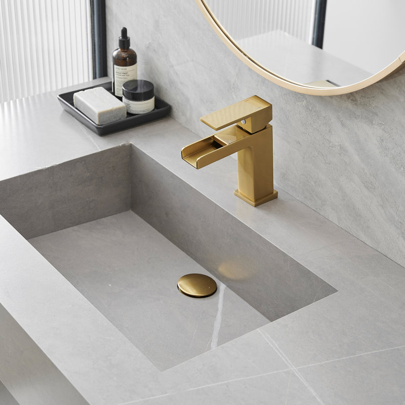 Waterfall Single Handle Single Hole Modern Bathroom Faucet