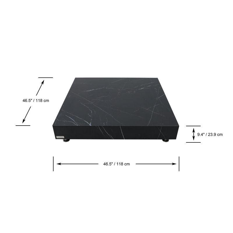 Table d'extérieur en porcelaine L 46,5 po x l 46,5 po