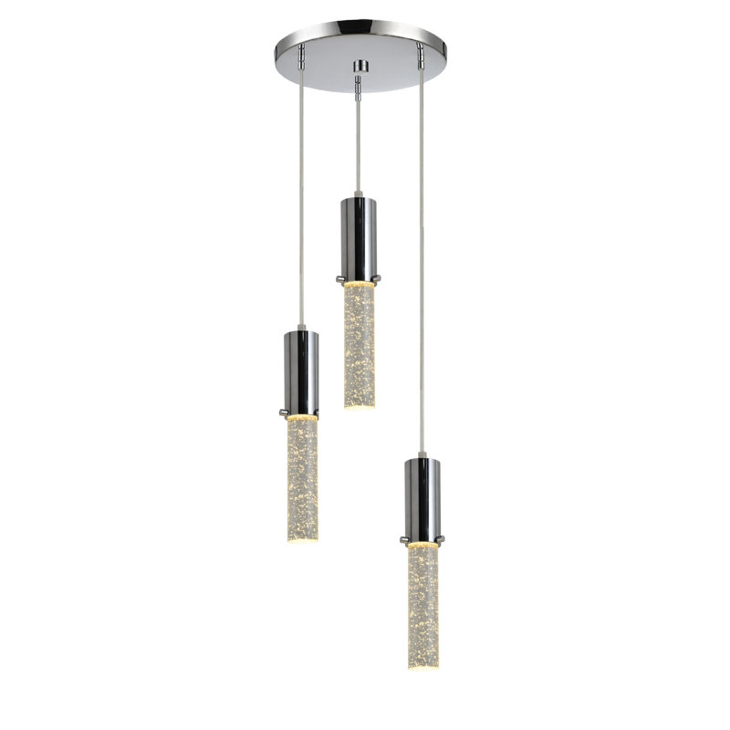 Suspension cylindrique en grappe 3 lumières Paonia