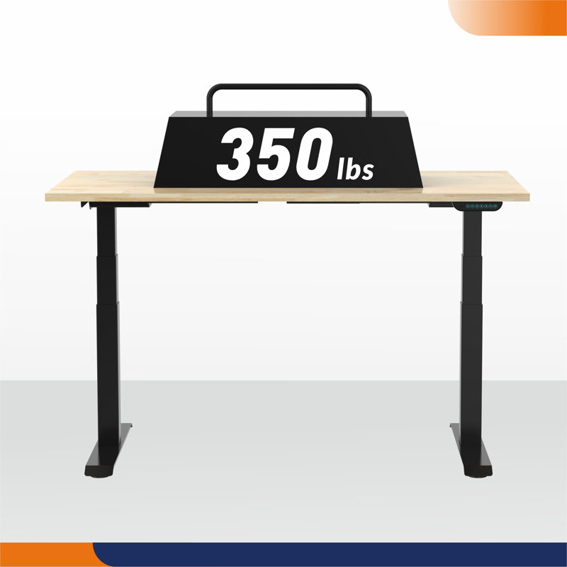 48" W x 30" D Dual Motor Electric Adjustable Height Workbench with Solid Wood Top