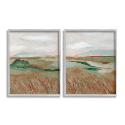 «Windblown Reeds Landscape Single Photo Frame» par Nikita Jariwala, 2 pièces sur toile