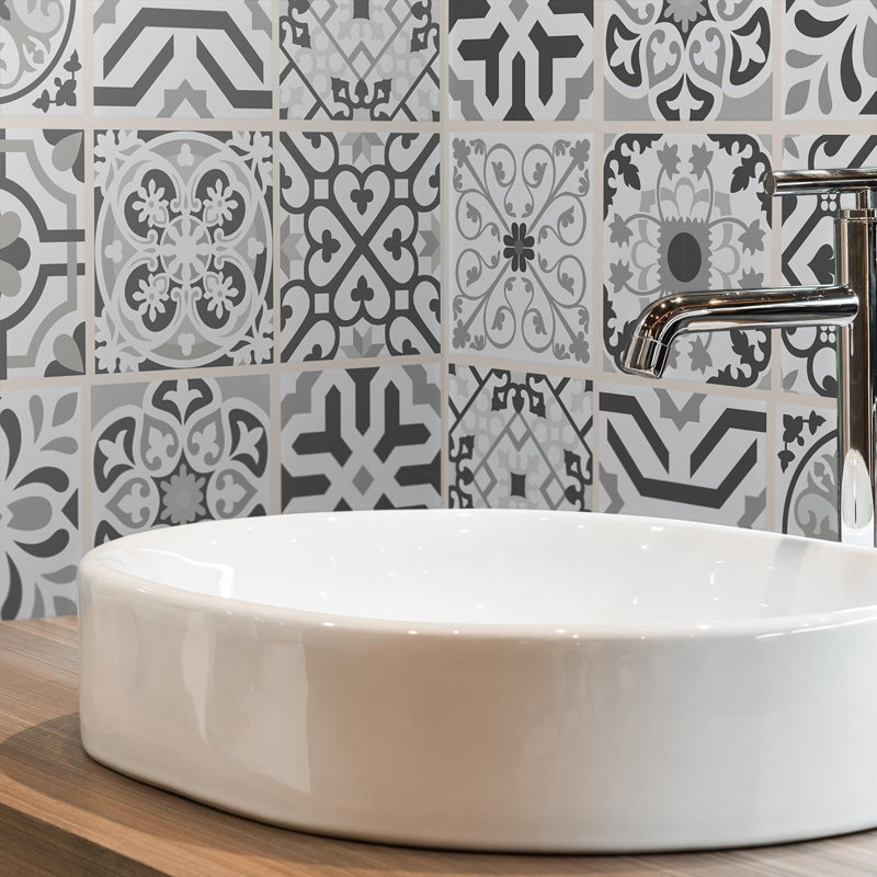 38.1cm W x 38.1cm L PVC Peel and Stick Mosaic Tile