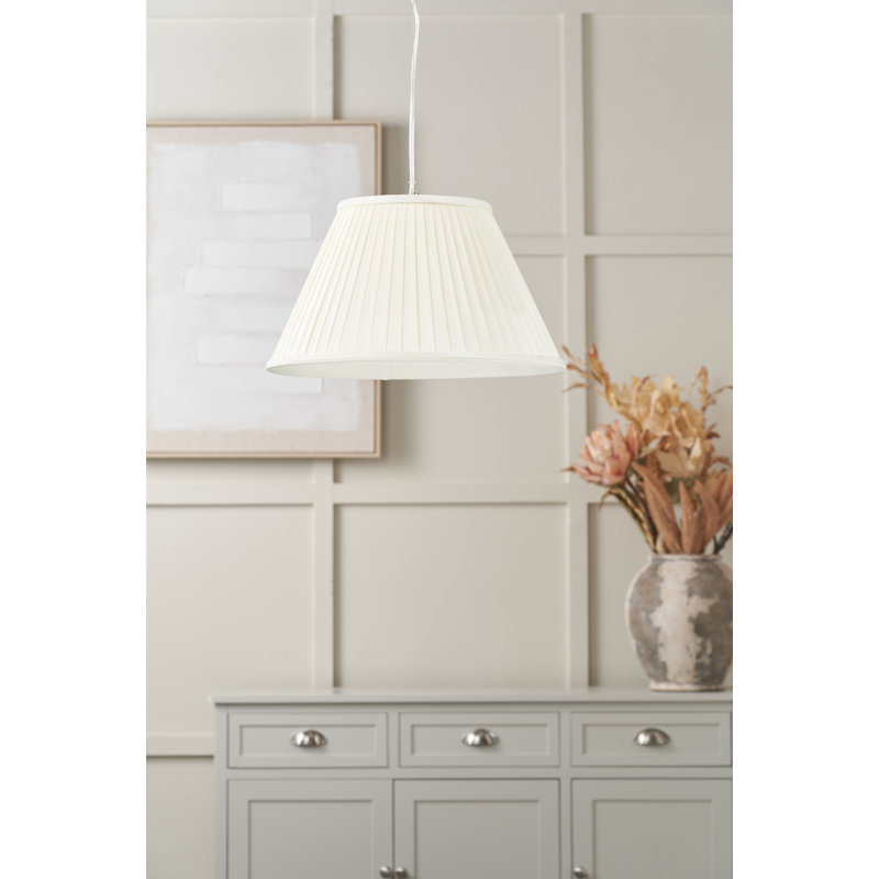 Silk Pleated Empire Shade, 23cm H x 40cm W x 40cm D, Almond