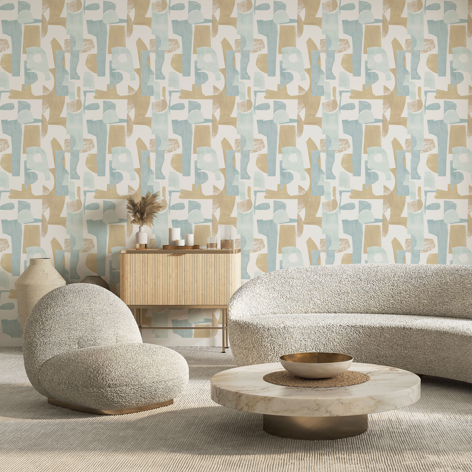 Tariq 16.5' L x 20.5" W Peel and Stick Wallpaper Roll, Dark Blue