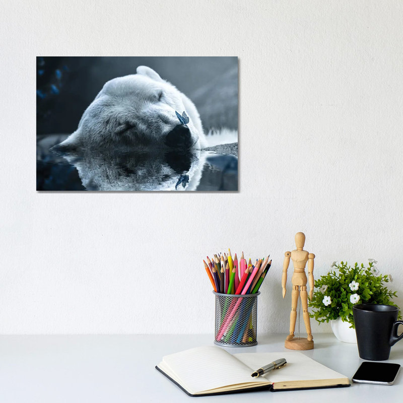 Polar Bear by Milos Karanovic - Wrapped Canvas Print, 20.32 cm H x 30.48 cm W